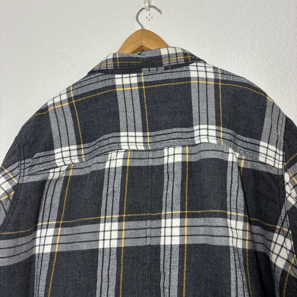 The North Face Jacket Mens 2XL Gray Plaid Sherpa Lined Flannel Shirt Jacket - Picture 15 of 16